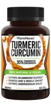 Turmeric Curcumin with BioPerine Black Pepper & 95% Curcuminoids, 1965mg, Max...
