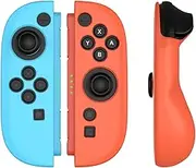 IINE Protective Case for Switch 2 Joypad Controllers, 2 Pack Anti-Slip Silicone Grips Covers, Comfort Grip Case Compatible with Switch, Easy Installation (Raised Back, Orange-Blue)