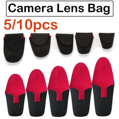 5/10Pcs Waterproof Lens Protector Pouch Soft Case Bag S M L XL for DSLR Camera
