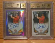 2014 Bowman Chrome Derek Fisher Purple Refractor Auto Rookie Bgs 9.5. Lot Of 2