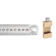 Stainless Steel Ruler with 30mm Scriber Block 20" Metric Inch Ruler, Gold Tone