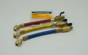 Yellow Jacket 25980 3-PAK Ball Valve Hose RYB 9" Extensions for HVAC Charging