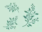 Stencil Joanie Leaf Branch Sprigs Berry Rustic Country Farmhouse DIY Craft Signs