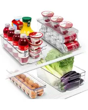 Sorbus Clear Fridge Organization Bins (Set of 4)