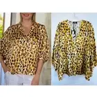 Mela Purdie size 20 3XL Liquorice Leopard Print Verandah Top Designer NWT