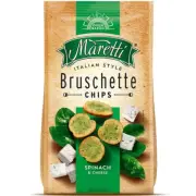 Bruschette Maretti | Spinach & Cheese Flavor | Oven Baked Chips | 70 g / 2.7 oz