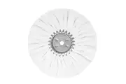 Zephyr White Bleached Cotton 10" Airway Metal Polish Buffing Wheel Metal, Final Finish, Soft Treated Cotton, Good for getting into wheels (Use Standard Composite Safety Flanges)