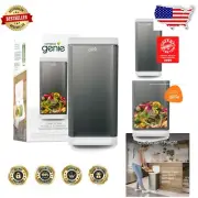 Elegant Silver 3.6 Gallon Kitchen Compost Bin with Foot Pedal & Carbon Filters
