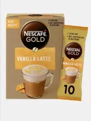 Nescafe Latte Vanilla Instant Coffee, 10 Sachets 18.5g.
