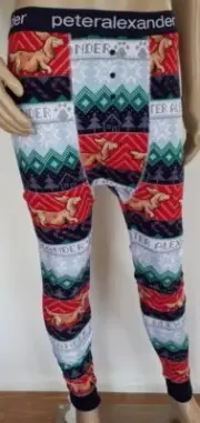 PETER ALEXANDER PJS SALE Mens Xmas Drop Crotch Pants Size XS/S BNWT Cotton PJ