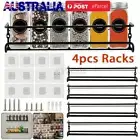 4PCS Hanging Spice Jar Rack Shelf Wall-Mounted Kitchen Door Cupboard Organiser