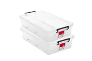 2x Boxsweden 40L 73cm Underbed Storage Container Box Rectangle Organiser Clear