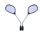 A Pair Rear View Mirror for Bike Bicycle Glass Left/Right Safety Mirror Wide Range Back Sight Reflector Angle Adjustable Mirrors - Black A