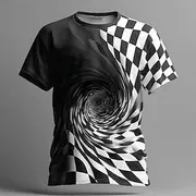 Men's Visual Deception T Shirt Short Sleeve T shirt 3D Print Crew Neck Shirt Exaggerated Designer Party Street Casual White Yellow Blue Summer Spring All Seaso