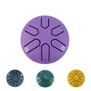 Alloy Steel Tongue Drum 3" 6 notes Mini Handpan Drum Percussion with Drum Stick