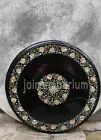 12'' Black Marble side Coffee Table Top Inlay Malachite Mosaic paua shell decor