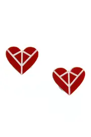 Nordic Heart Earrings--RED-EA0003