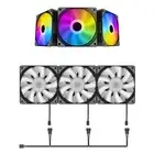 3Pcs 120mm Case Cooling Fan 1200RPM RGB LED Silent Liquid Radiator Colorful