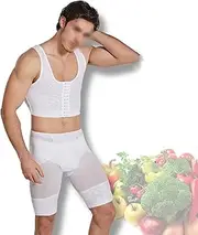 [WUJNANG] Men Posture Corrector Body Shaper Back Support Vest Seamless Shaper for Men,Beige-Medium