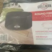 Round fire pit cover super heavy duty & wind resistant 32x16 - Grillman