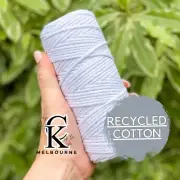 3MM 3ply macrame cord WHITE 100m 3 Strand Twist Recycled Cotton Rope Melbourne