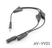12in 3.5mm Stereo Headset Audio Splitter with Separate Volume Controls, AV-YV01