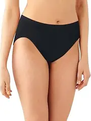 [Bali] Women's 3 Pack Comfort Revolution Hi-Cut Panty, Black/White/Excalibur, 6/7'