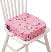 Eiury Toddler Booster Seat for Dining Table, Portable Kids Booster Seat with Safety Buckles Portable Increasing Booster Cushion with Non-Slip Bottom (Pink Unicorn)