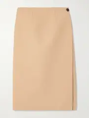 [Marie Adam-Leenaerdt] Marie Adam-Leenaerdt - Reversible Wool Wrap Midi Skirt - Brown - FR 34 FR 34 Brown