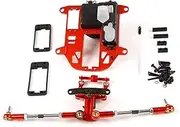 FLMLF Alloy CNC Symmetrical Steering with Equipment Warehouse Kit for 1/5 HPI ROFUN BAHA KM ROVAN Baja 5B 5T 5SC Rc Car Parts (Red)