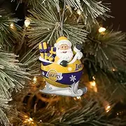 FOCO - NBA 4" Basketball Sleigh Resin Xmas Christmas Holiday Tree Hanging Ornament (Los Angeles Lakers)