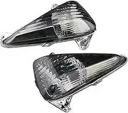 Front Rear Turning Indicator Lights Motorcycle Front Turn Signals Indicator Lamp Blinker Lens Cover, for CBF600S Varadero1000 2004-2016 Motorcycle Turn Signal Lights(BLACK Black)
