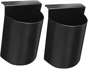VALICLUD 2Pcs Hanging Cup Holder Storage Bins for Home Office Versatile Shovel Storage Box for Grains and Chic Black Design Efficient Organizer for Kitchen and Desktop Use