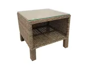 FurnitureOkay Positano Wicker Outdoor Side Table - Soft Taupe
