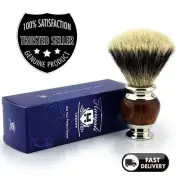 SHAVING BRUSH FOR MEN SYNTHETIC SILVER TIP HAIR, CLASSIC VINTAGE STYLE BARBER