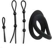 Sperm lock ring, sperm lock rope, male delay ring, double-layer silicone sperm lock ring bead set 4-piece set