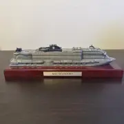 New MSC SEASHORE Cruise Ship Model Press-Cast Metal on Wood Base 11"L *NO BOX*
