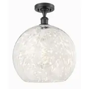 Innovations Lighting 516-1C-18-14 White Mouchette Semi-Flush - Black