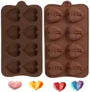 Heart Silicone Chocolate Mould 3D Diamond Love Shaped Chocolate Mold 2PCS 8-Cavi