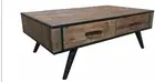 GRANDE RETRO INDUSTRIAL 4-DRAWER COFFEE TABLE DISTRESSED BLACK METAL COLOUR