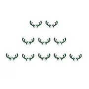 Christmas Decorations Cute Green Antler Wine Glass Sign Flag Moose Hat Cards Party Decorations
