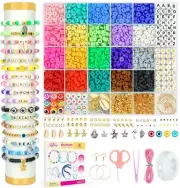 Clay Beads Bracelet Making Kit for Beginner 5000 Pcs Preppy Polymer Clay Bead...