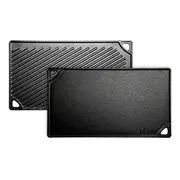Rectangular Cast Iron Reversible Grill/Griddle, Black