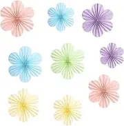 9PCS Paper Flowers Decorations for Wall,Pastel Birthday Decoration,Flower Birthday Party Decorations,Tissue Papers Flowers,Paper Flowers Decorations for Wall,Classroom/Party/Tea Party/Fans Decor