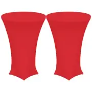 2pcs Cocktail Tablecloth 24" x 43" Spandex Stretch Tablecloth Table Cover, Red
