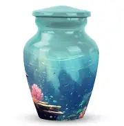 Sunlit Coral Reef Keepsakes For Ashes Urn Women Cremation Urns 3 inch