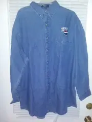 Vanilla Pepsi Shirt NEW Jean Type LS Embroidered Blue LG
