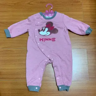 日本阿卡將童裝 Disney baby 米奇 米妮 小熊維尼 刺繡 包屁連身爬服 70CM 連身裝 包屁衣 嬰兒 送禮