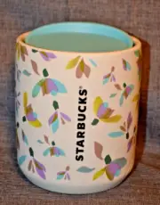 Starbucks 2023 Floating Snowdrops Soft Touch Ceramic Travel Cup Mug Lid Blue 8oz