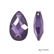 2 Cubic Zirconia Flat Pear Briolette Pendant Beads 10x16mm Amethyst Purple 96198